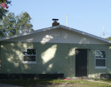 Built in the mid 1950’s, this family style home emulates the traditional Callahan shotgun house with the pitched roof, back-to-back room floor plan. The exception here is that the exterior is made of cement block instead of wood.