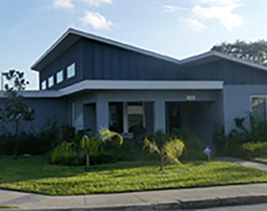 Built in 2018, the traditional shotgun house gets a modern hip makeover. There are asymmetric walls, multiple roofs with various window style to accommodate the variance of day light.