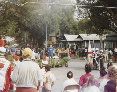 Circa 1996. The Jones High School Band and Color Guard Unit performed at the presentation of the first Orlando Habitat House in Callahan.